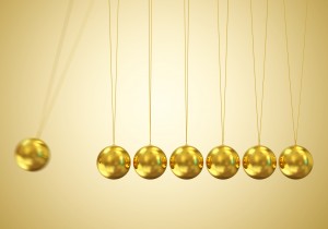 Golden Balancing balls Newton's cradle